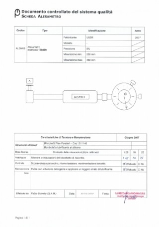 Calibration form